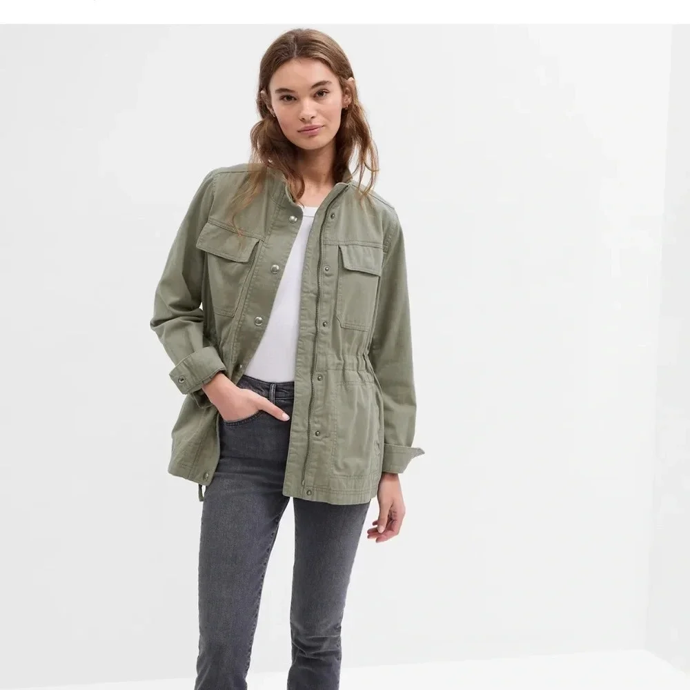 BP Utility Jacket Army Green Barn Jacket Outdoors Forest Woods Gorpcore Military - Picture 8 of 8